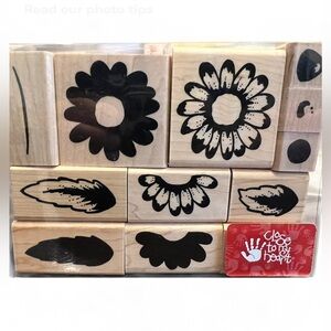 EUC 2002 Close To My Heart Wooden Stamp Set - Whoops A Daisy!
